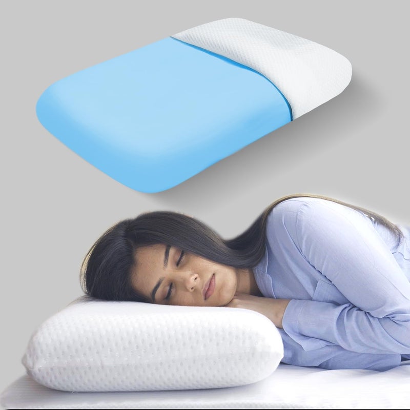 Sleepsia Sleepsia UltraComfort Luxury Cooling Gel Memory Foam Pillow 1 Year Warranty Orthopedic Support Bed Pillow for Sleeping Memory Foam Pillow for NeckBack and Shoulder Pain Relief StandardWhite