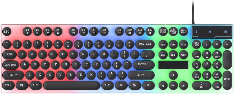 Yechiry Gaming Keyboard and Mouse Combo, 104 Key Layout Keyboard, 6 Key Anti Ghosting Mouse Combo with Steam Punk Keycaps & 1000DPI, Ideal for PC & Laptop (Black) - Image 2