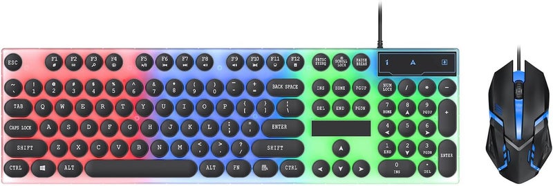 Yechiry Gaming Keyboard and Mouse Combo, 104 Key Layout Keyboard, 6 Key Anti Ghosting Mouse Combo with Steam Punk Keycaps & 1000DPI, Ideal for PC & Laptop (Black) - Image 5