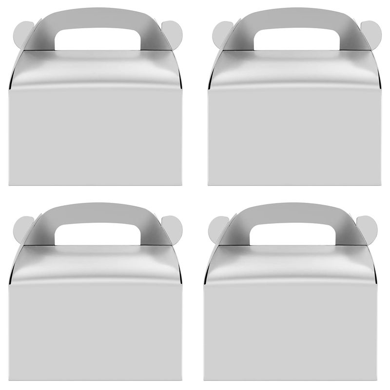 Oletx 30-Pack Silver Party Favor Treat Boxes, Goodie Boxes, Gable Paper Gift Boxes with Handles. Perfect for Wedding, Birthday, Graduation, Babyshower. - Image 1