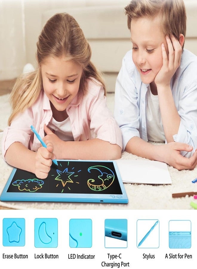 proffisy Plastic Colourful Screen LCD Writing Tablet 16 Inch USB Rechargeable Electronic E-Note Scribble Board for Kids and Adults at Home (Blue) - Image 3
