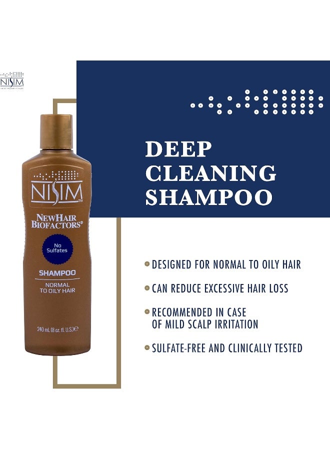 Nisim NISIM NewHair BioFactors Shampoo for Normal To Oily Hair - Deep Cleaning Shampoo That Controls Excessive Hair Loss (8 Ounce / 240 Milliliter) - Image 3