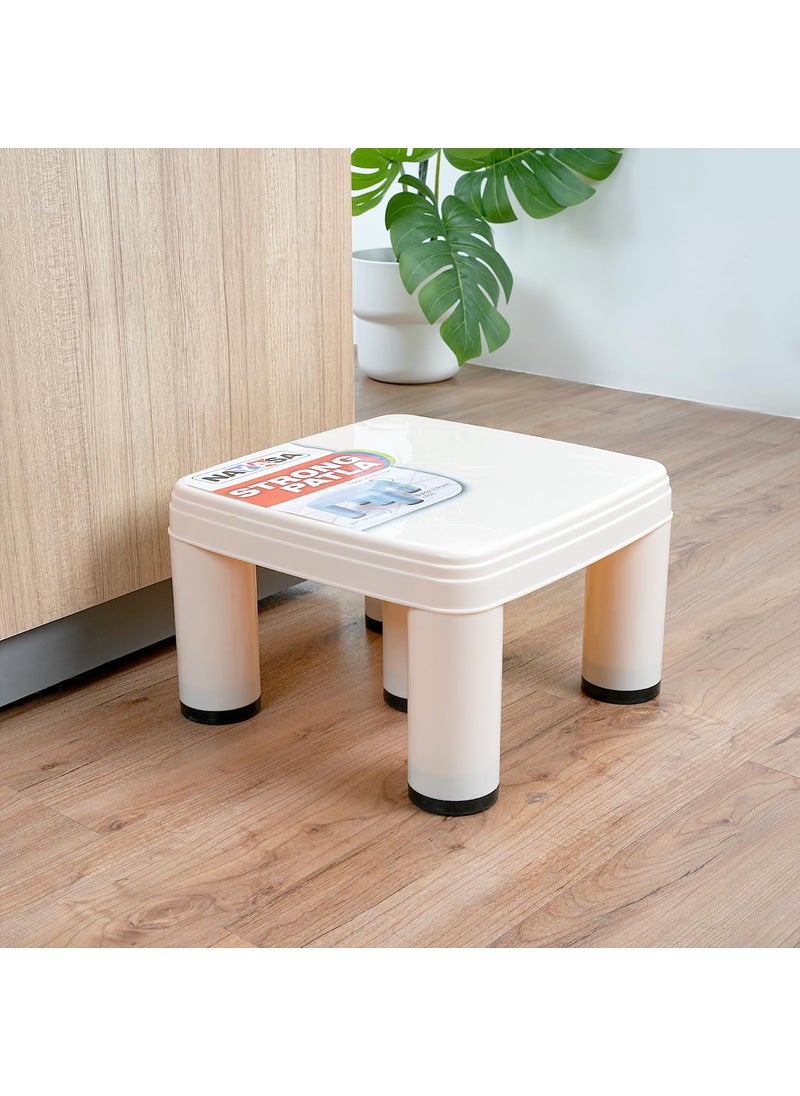 NAYASA Nayasa Strong Plastic Stool for Home | Anti Skid, Light Weight & Durable | Plastic Stool for Sitting | Sturdy & Portable Stool for Home | Ivory (517)  - Image 4
