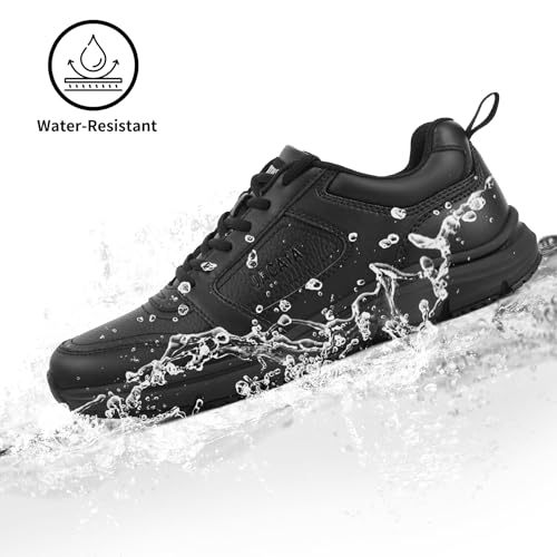 Jacata Non Slip Work Shoes for Men/Women Food Service Arch Support Comfortable Chef Walking Shoes Restaurant Kitchen Crews Health Care Sneakers (Black Size 9) - Image 4