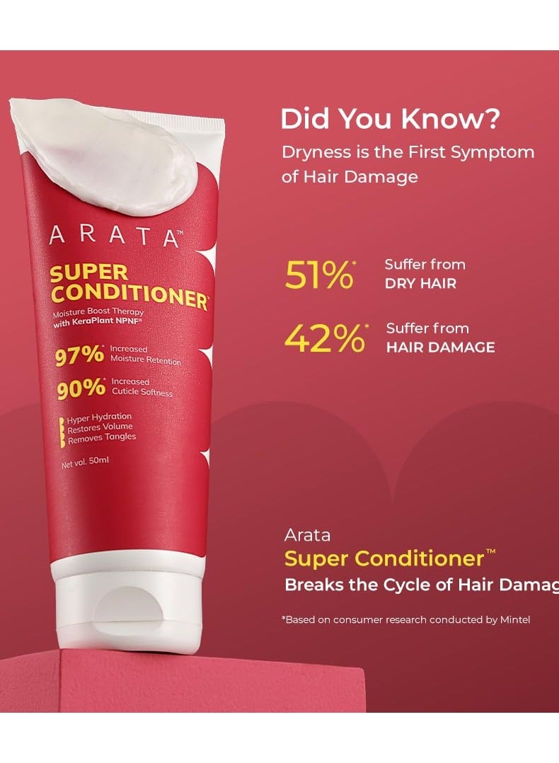 أراتا بلسم فائق للشعر المجعد | يزيد من ترطيبه بنسبة 97% ونعومته بنسبة 90% | مع الكيراتين وماء الأرز لشعر ناعم ولامع - Image 3