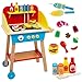 Svan Cook N Grill Wooden BBQ Playset Kids Pretend Play Stand Wood Toy Barbeque w Food Condiments Grilling Tools 30 Pieces in All Fun Indoor Outdoor Activity Set for Playrooms Daycare Centers - Image 3