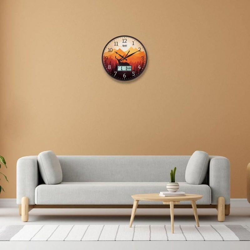 Ajanta 6097 Brown Designer Wall Clock | 36.7 cm Silent Sweep | Dome Glass | Premium Modern Home & Office Decor | 1-Year Warranty - Image 3