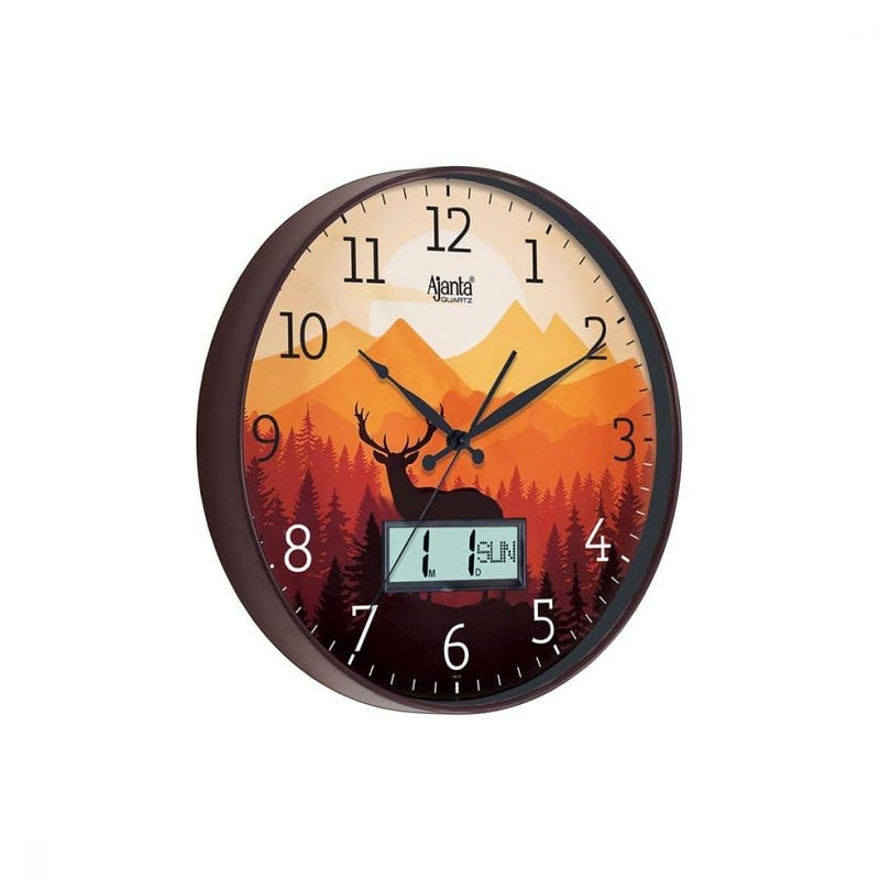 Ajanta 6097 Brown Designer Wall Clock | 36.7 cm Silent Sweep | Dome Glass | Premium Modern Home & Office Decor | 1-Year Warranty - Image 4