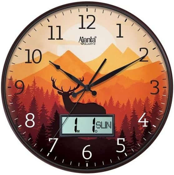 Ajanta 6097 Brown Designer Wall Clock | 36.7 cm Silent Sweep | Dome Glass | Premium Modern Home & Office Decor | 1-Year Warranty - Image 1