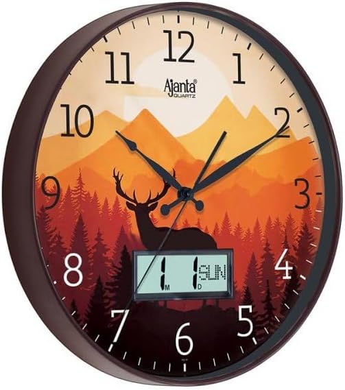 Ajanta 6097 Brown Designer Wall Clock | 36.7 cm Silent Sweep | Dome Glass | Premium Modern Home & Office Decor | 1-Year Warranty - Image 3