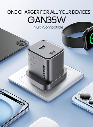 35W Type-C fast adapter type c. Powerful wall charger adapter with GEN heat-resistant technology. Portable and compact Type-C plug. charger type c compatible with iPhone, Samsung, Huawei, and several other devices. type c adapter with over-voltage protection. MoogMax adaptor type c. - view 3
