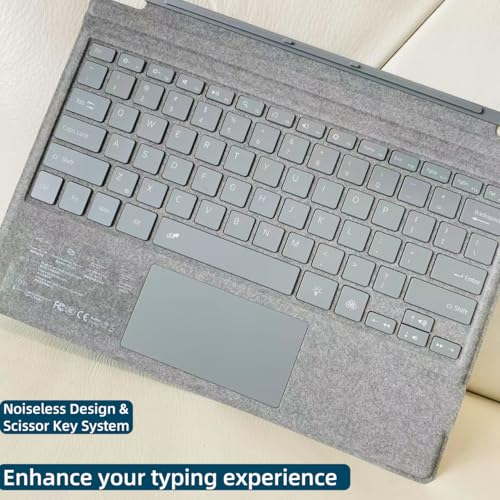 Zoof Type Cover for Microsoft Surface Pro 7+ / Pro 7/6 / 5/4 / 3, 12.3 inch, Ultra-Slim Wireless Bluetooth Tablet Keyboard with Multi Touchpad (Ash) - Image 5