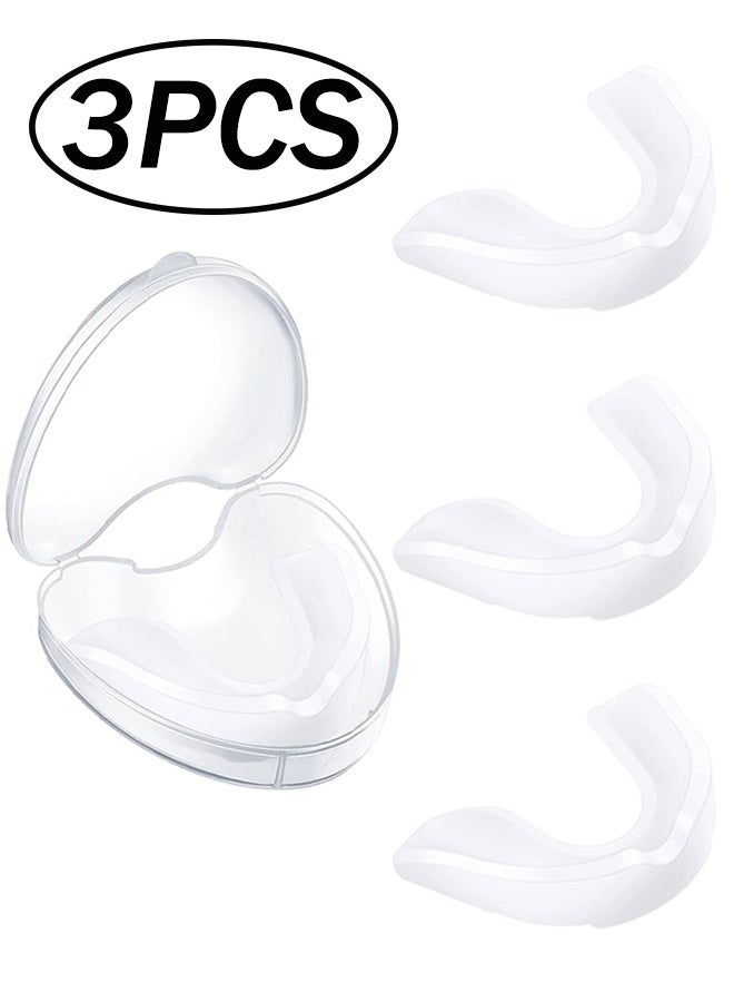 3 Pack Mouth Guard for Sports with Storage Box Youth Mouth Guard Football Silicone Mouthguard Boxing - Image 1