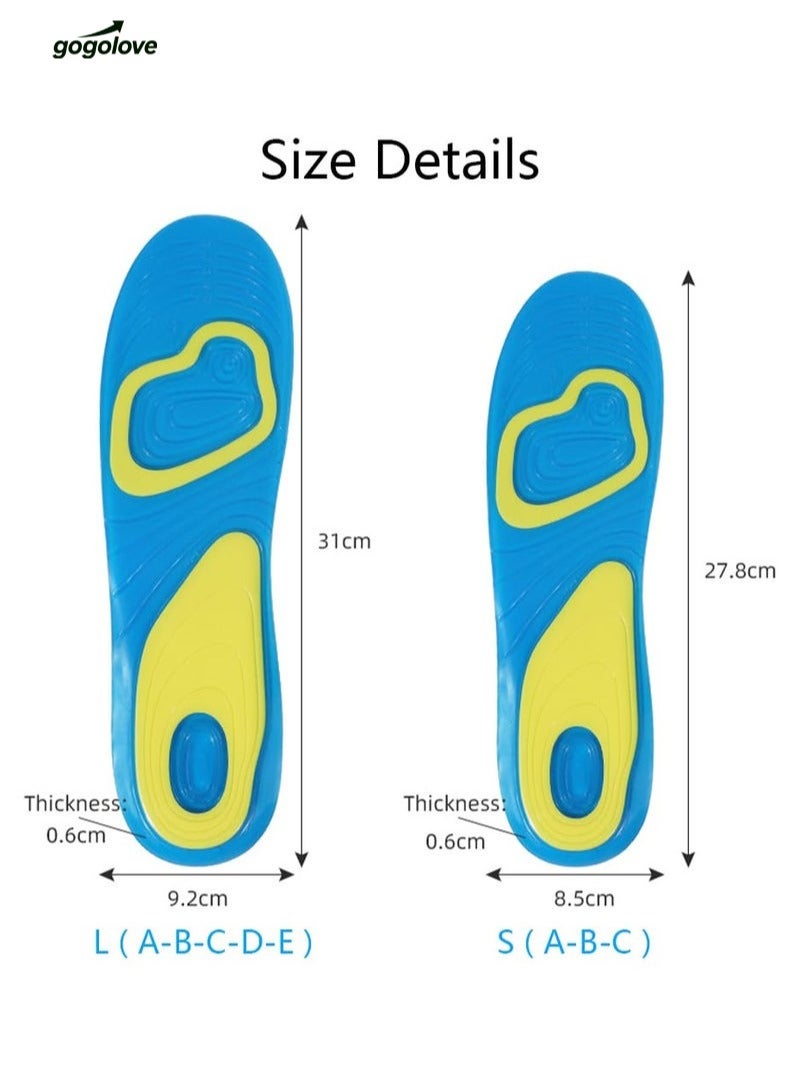 gogolove New Full Siz Insoles Women Relief Foot Pain Massage Insert, Shock Absorption Standing All Day, For Walking&running&hiking, Soft Gel Insoles Comfortable for Sneakers Work Boots (Blue) - Image 1
