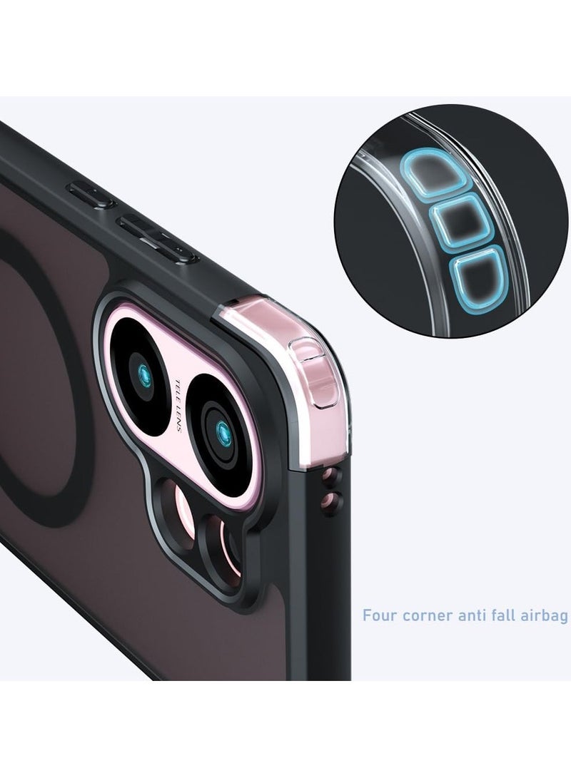 عام غطاء مغناطيسي متوافق مع هاتف Vivo S30 5G - مصنوع من مادة TPU عالية الجودة مع وسادات هوائية في جميع الزوايا، غطاء مقاوم للصدمات والسقوط مع دعم الشحن اللاسلكي - Image 2