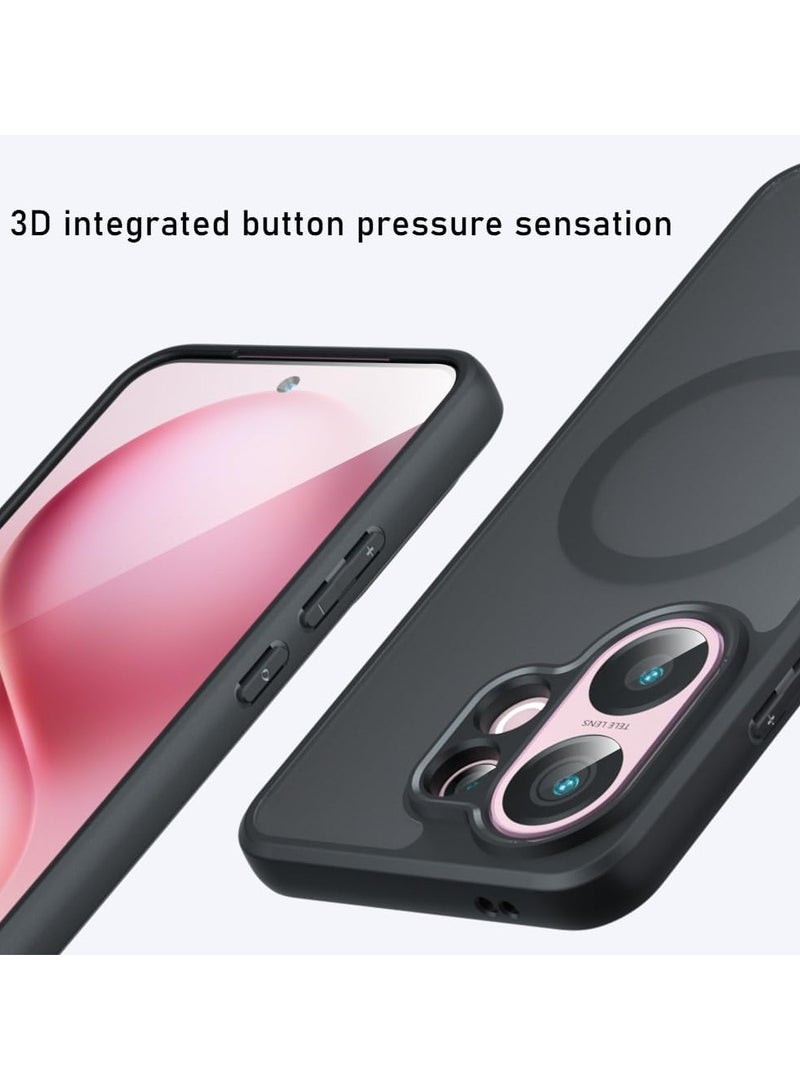 عام غطاء مغناطيسي متوافق مع هاتف Vivo S30 5G - مصنوع من مادة TPU عالية الجودة مع وسادات هوائية في جميع الزوايا، غطاء مقاوم للصدمات والسقوط مع دعم الشحن اللاسلكي - Image 3