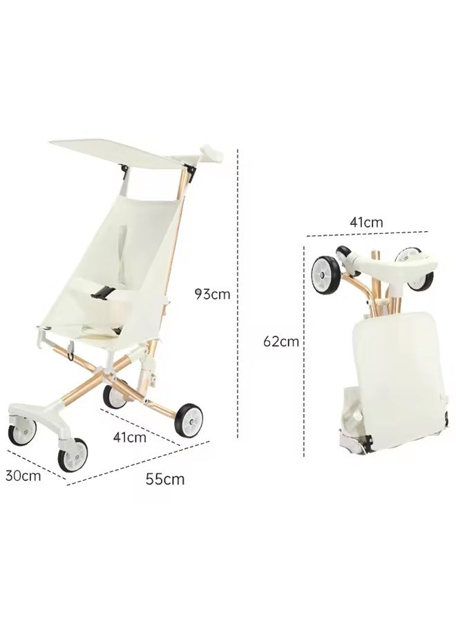 Aissiora Children Lightweight Travel Stroller with Smoothest Ride,Aluminum Frame Fold Compact Toddler Stroller and Baby Stroller, Convenient One-hand Fold  - Image 2