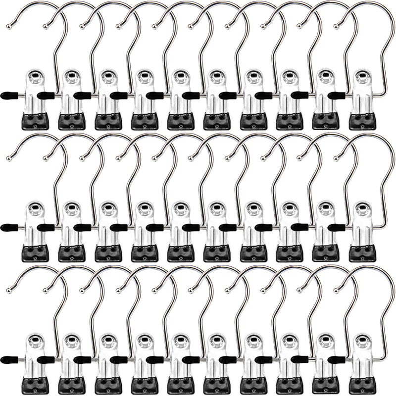 MECHEER Laundry Hooks Hanging Clips Clothes Pins Closet Hanger Organizer Clamps Socks Towel Clips Heavy Duty Clothespins Bulk Hanger Clips for Closet Travel Pants Socks Handbags, 30 Pack - Image 1