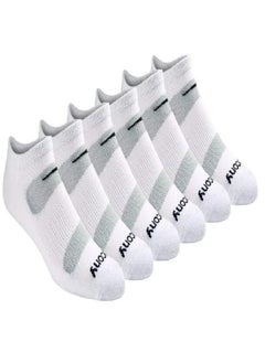 Men'S Multi-Pack Mesh Ventilating Comfort Fit Performance No-Show Socks, White (6 Pairs), Shoe Size 8-12