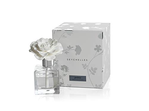 Zodax Seychelles Porcelain Scented Diffuser Square Bottle 3.5" x 3.5" x 6" Gardinia - Image 5
