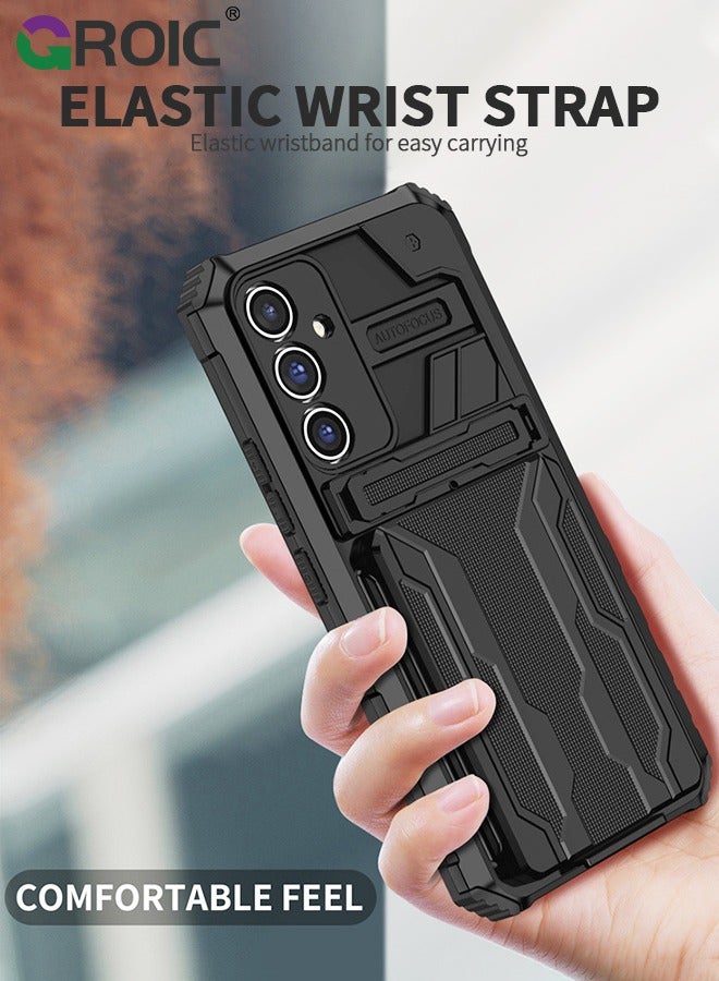 GROIC Designed for Samsung Galaxy S24 Plus 6.6" Durable Anti-Drop Mobile Phone Case, Built-in Kickstand with 2 in 1 Detachable Wallet Card Slot with Heavy Duty Protection Shockproof Shell  - Image 4
