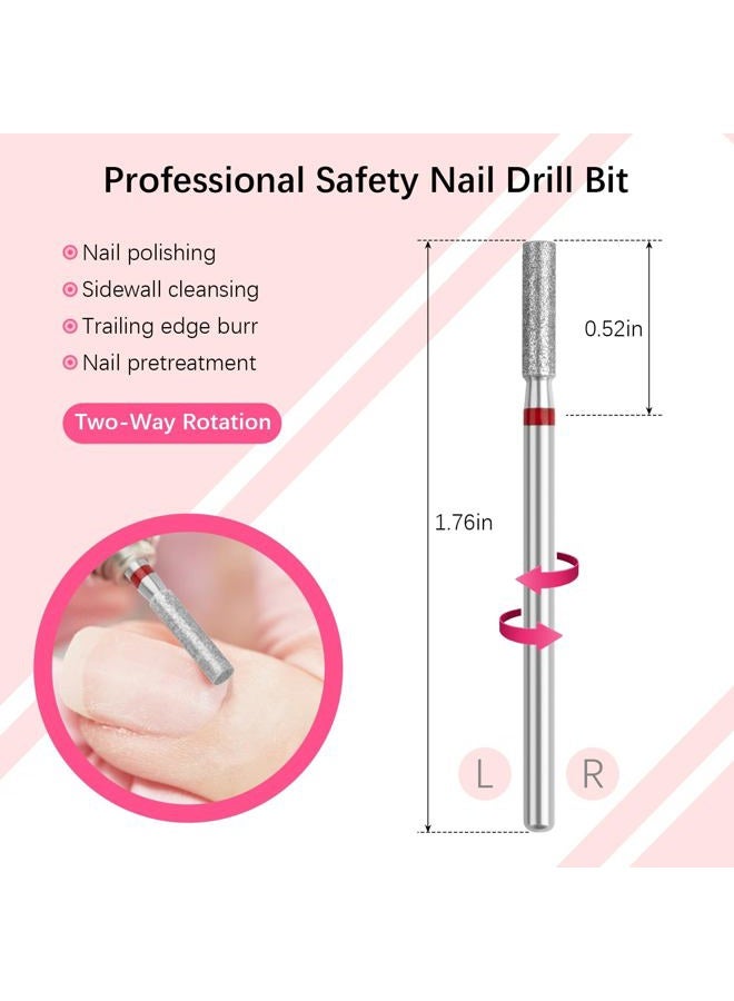 Rolybag Cuticle Nail Drill Bits Small Barrel Shape Cuticle Drill Bit Diamond Drill Bits 3/32” Professional Safety Cuticle Clean Drill for Electric Remove Cuticle Dead Skin Manicure Tools (Fine) - Image 2