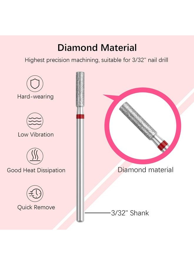 Rolybag Cuticle Nail Drill Bits Small Barrel Shape Cuticle Drill Bit Diamond Drill Bits 3/32” Professional Safety Cuticle Clean Drill for Electric Remove Cuticle Dead Skin Manicure Tools (Fine) - Image 3