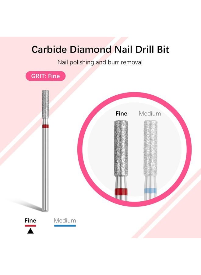 Rolybag Cuticle Nail Drill Bits Small Barrel Shape Cuticle Drill Bit Diamond Drill Bits 3/32” Professional Safety Cuticle Clean Drill for Electric Remove Cuticle Dead Skin Manicure Tools (Fine) - Image 4