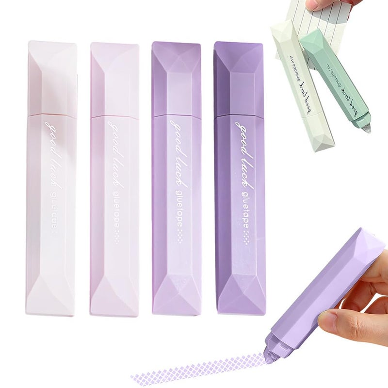 Double Sided Tape Roller Pen 4PC Purple for Scrapbooking Journaling Photo Mounting Crafts - Image 1