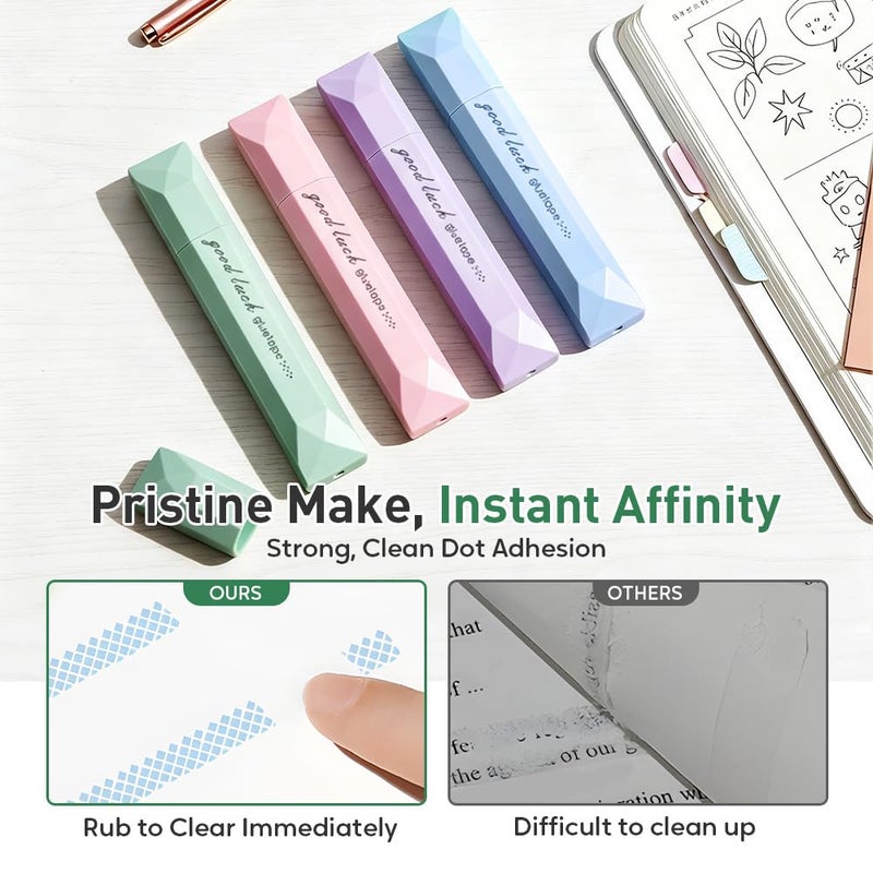 Double Sided Tape Roller Pen 4PC Purple for Scrapbooking Journaling Photo Mounting Crafts - Image 4