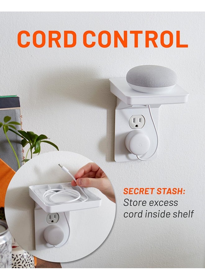 ECHOGEAR Outlet Shelf for Standard Outlets - Next-Gen Design with Built in-Cord Storage & Room for Bulky Plugs - Quick Install with Included Hardware - Image 4