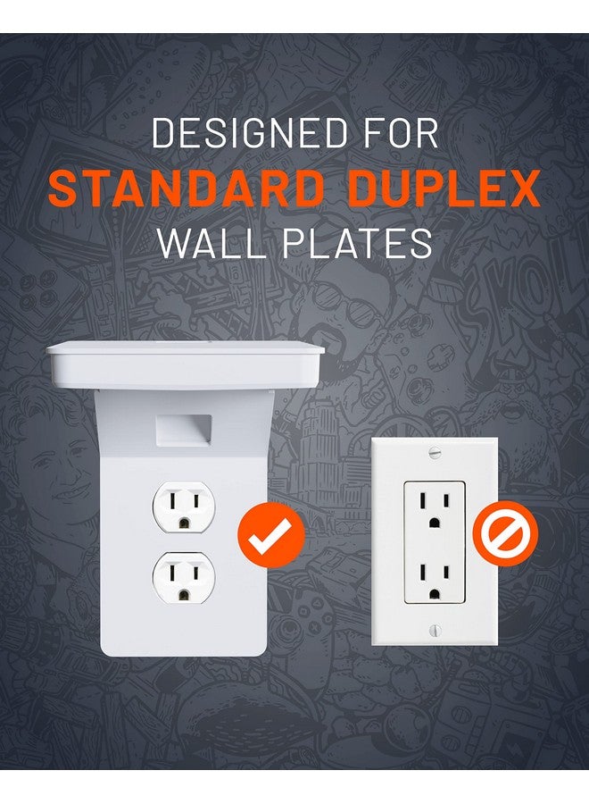 ECHOGEAR Outlet Shelf for Standard Outlets - Next-Gen Design with Built in-Cord Storage & Room for Bulky Plugs - Quick Install with Included Hardware - Image 3