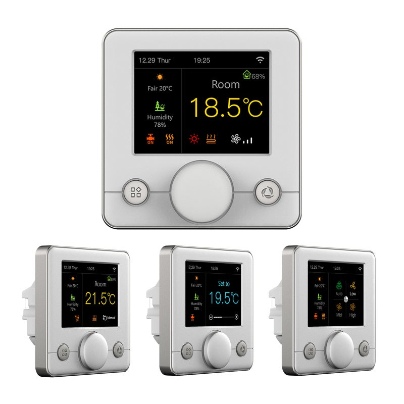 Smart Thermostat: Silver 2.8inch RGB Colorful LCD Display - Weekly-programmable Temperature Controller for Smart Home & Voice Control via Google Home - Image 2