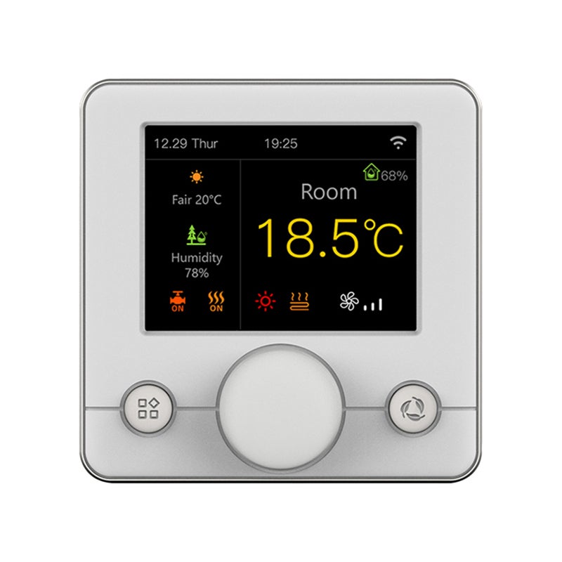 Smart Thermostat: Silver 2.8inch RGB Colorful LCD Display - Weekly-programmable Temperature Controller for Smart Home & Voice Control via Google Home - Image 1