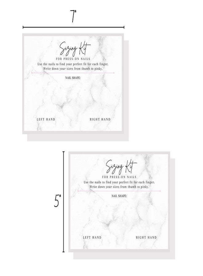 Lashicorn Press On Nail Sizing Card | 30 Pack | 5x7 inch Large Postcard |Press-On Nail Supplies | Press-On Nail Kit | Sizing Guide for Press-On Nails | Marble Design - Image 3
