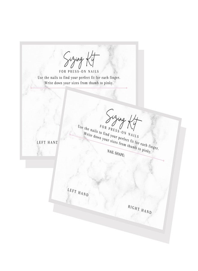 Lashicorn Press On Nail Sizing Card | 30 Pack | 5x7 inch Large Postcard |Press-On Nail Supplies | Press-On Nail Kit | Sizing Guide for Press-On Nails | Marble Design - Image 1