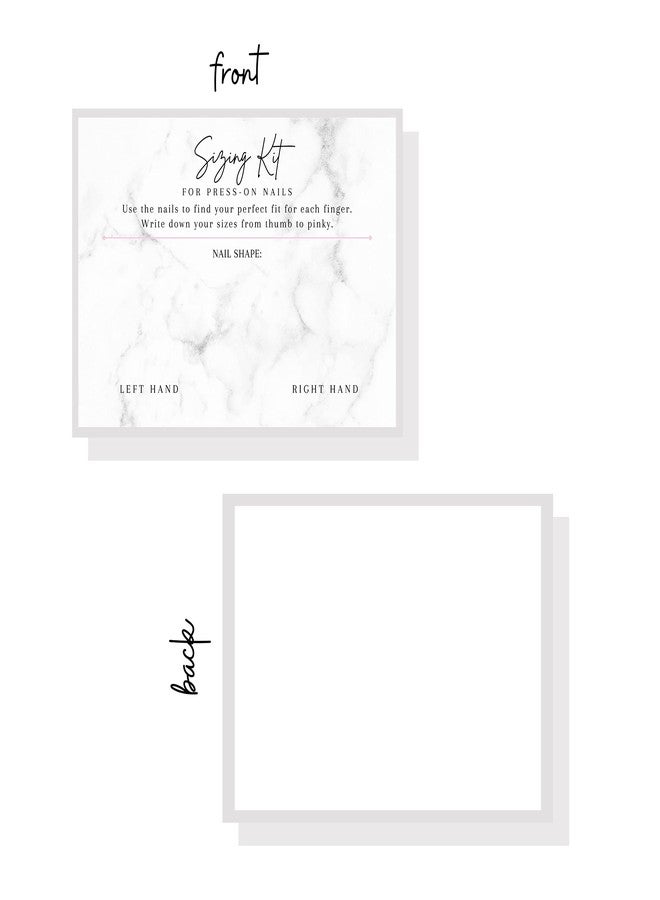 Lashicorn Press On Nail Sizing Card | 30 Pack | 5x7 inch Large Postcard |Press-On Nail Supplies | Press-On Nail Kit | Sizing Guide for Press-On Nails | Marble Design - Image 4