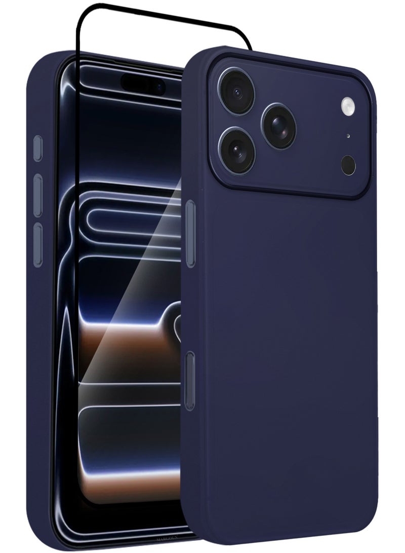 CATANES 2 Packs Air Skin  Case Cover for Apple iPhone 17 Pro  - Sturdy Back Cover - Durable Thin Case - Drop Protection Cover with 3D Screen Protector - Blue - Image 1