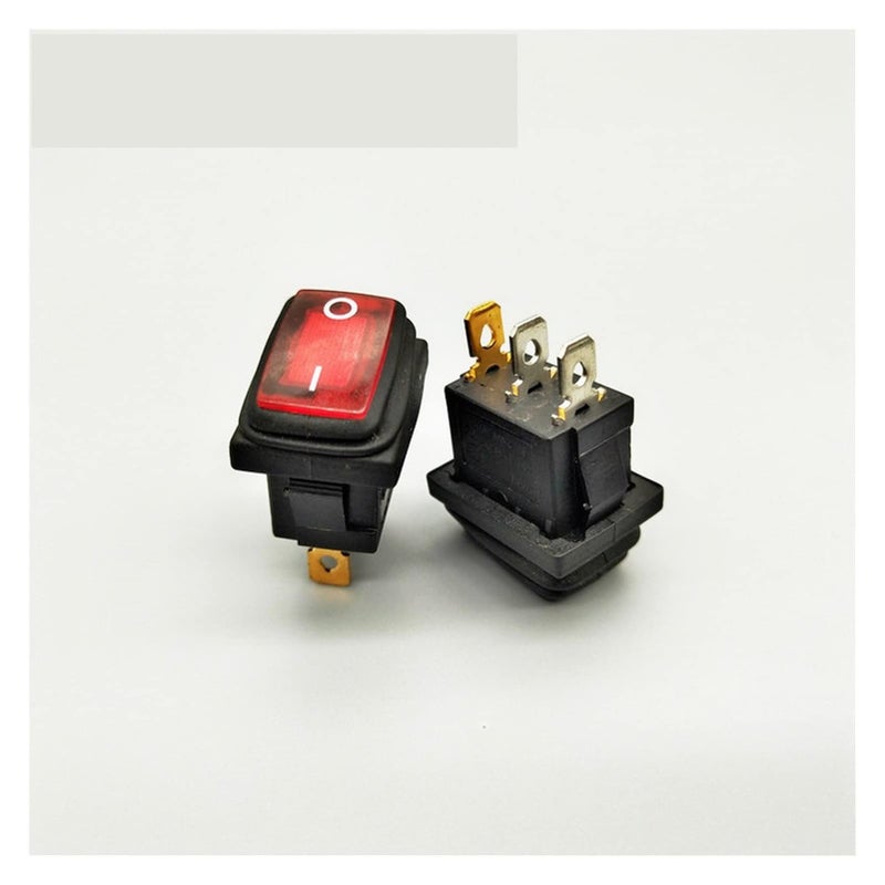 Green Waterproof Rocker Switch 220V 12V 3 Pin 10A 250V IP67 Boat Type LED Button - Image 3