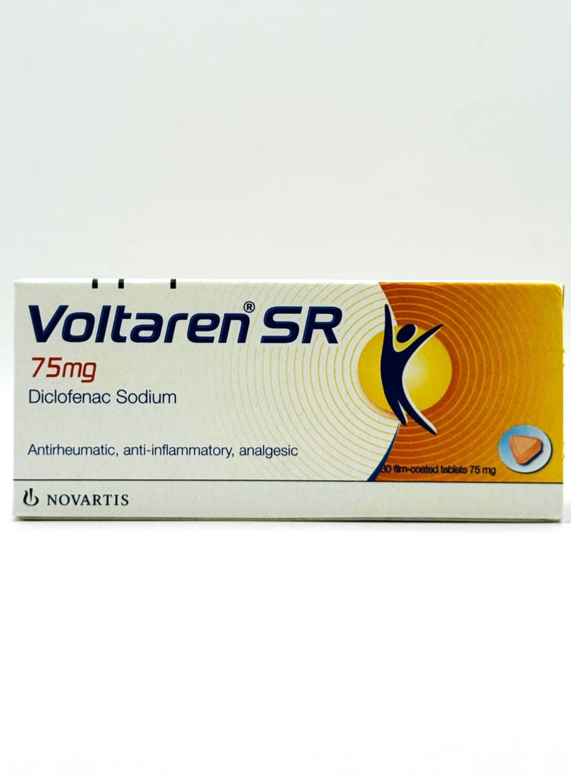 فولتارين SR 75 ملغ 30 قرص (تخفيف الألم والالتهابات ببطء)