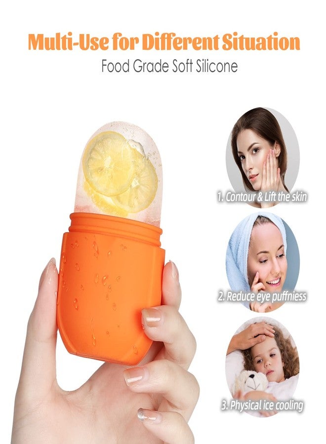 IMEASY Ice Roller for Face and Eye - Upgraded Puffiness Relief Skin Care Tool, Facial Cube, Gua Sha Massage, Silicone Mold for Beauty (Orange) - Image 5