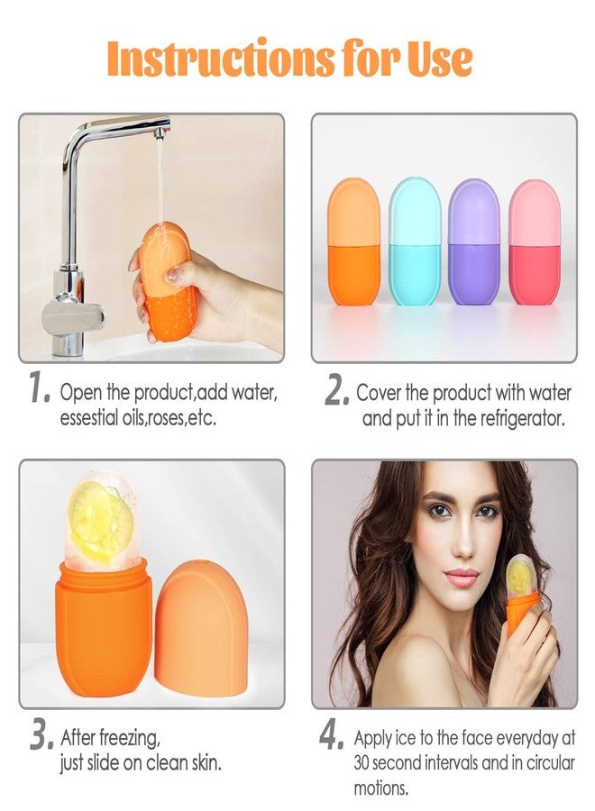 IMEASY Ice Roller for Face and Eye - Upgraded Puffiness Relief Skin Care Tool, Facial Cube, Gua Sha Massage, Silicone Mold for Beauty (Orange) - Image 2