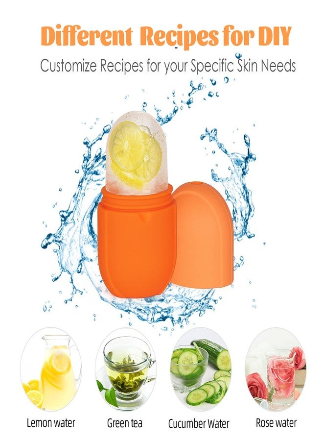IMEASY Ice Roller for Face and Eye - Upgraded Puffiness Relief Skin Care Tool, Facial Cube, Gua Sha Massage, Silicone Mold for Beauty (Orange) - Image 3