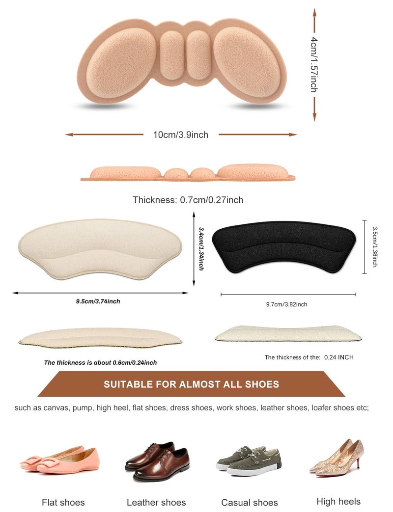 Riootlnm Heel Pads for Loose Shoes, Heel Grips Protectors for Blisters, Filler Make Shoes Fit Tighter, Prevent Slip (6Pairs Multicolor) - Image 2