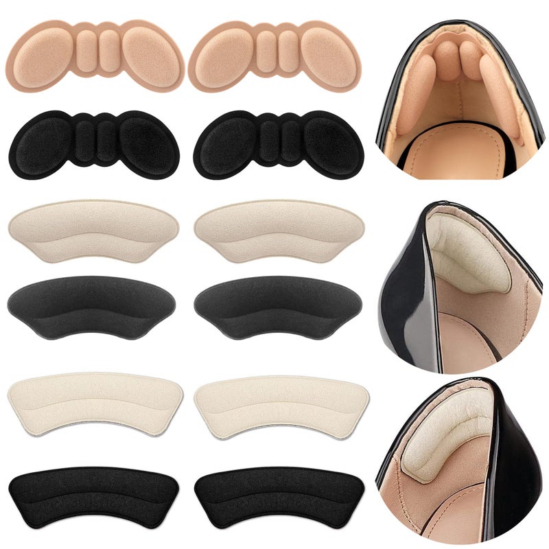 Riootlnm Heel Pads for Loose Shoes, Heel Grips Protectors for Blisters, Filler Make Shoes Fit Tighter, Prevent Slip (6Pairs Multicolor) - Image 1
