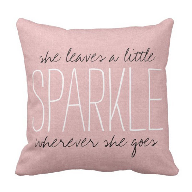 Emvency Throw Pillow Cover Rustic Pink Blush Sparkle Decorative Pillow Case Girly Home Decor Square 18 x 18 Inch Cushion Pillowcase - Image 1