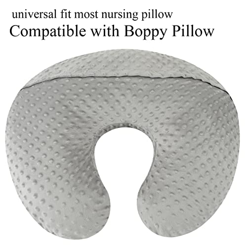 Bilokonda Dot Nursing Pillow Cover Set 2 Pack Nursing Pillow Slipcovers, Ultra Soft Compatible with Boppy Pillow,Standard Pillow for Baby Boy Girl Grey Navy - Image 3