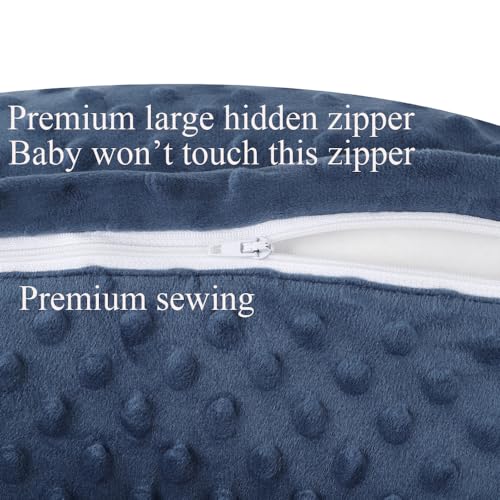 Bilokonda Dot Nursing Pillow Cover Set 2 Pack Nursing Pillow Slipcovers, Ultra Soft Compatible with Boppy Pillow,Standard Pillow for Baby Boy Girl Grey Navy - Image 4