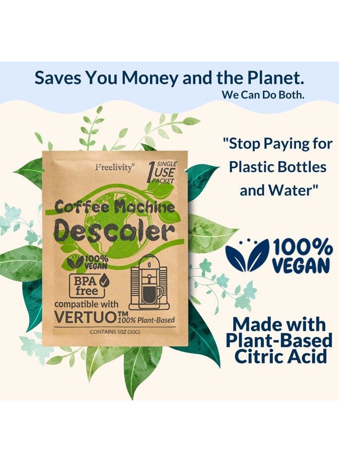 Freelivity Descaling & Cleaning Kit Compatible with Nespresso Vertuo, 4 Descaling Powder Solution, 12 Cleaning Tablets, 1 Reusable Pod, Eco-Friendly Vertuoline Maintenance Kit. 12-Month Supply - Image 2