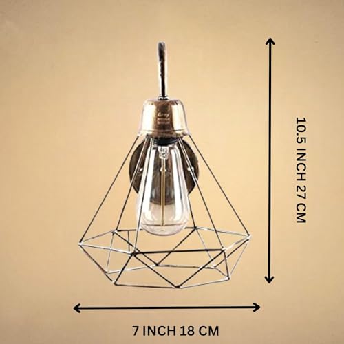 GreyWings Geometric Antique Bronze Metal Wall Light – Modern Industrial Decorative Sconce, Living Room, Bedroom, Cafe, E27 Holder (Bulb not Included) Small Pack of 1 - Image 3